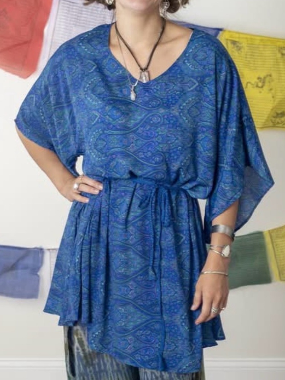 NWOT Mexicali Blues Almora Tunic Dress Shortsleeve Sari Mumu Women’s S/M